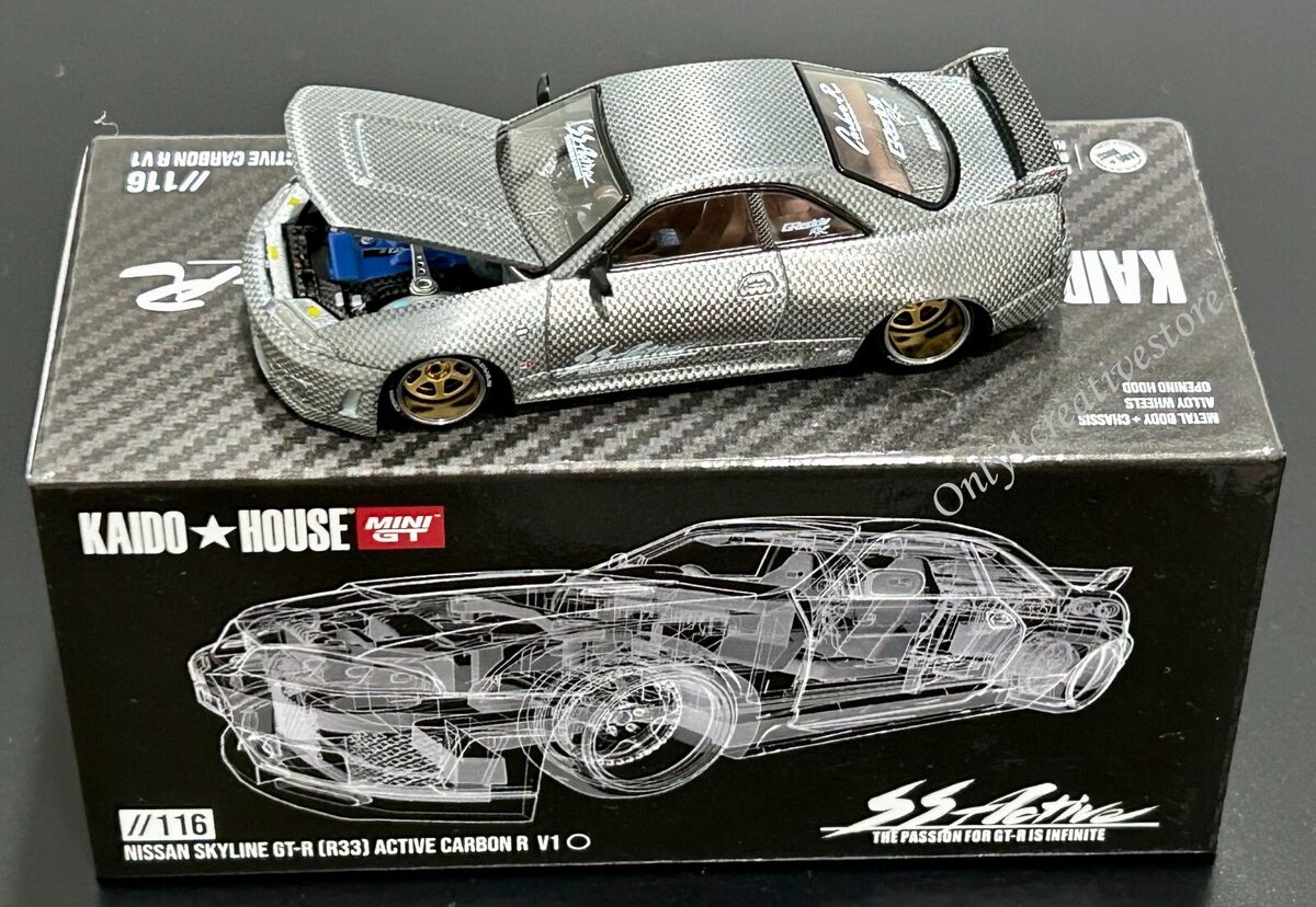 Mini GT Kaido House Nissan Skyline GT-R R33 Active Carbon R Mini GT Kaido House Nissan Skyline GT-R R33 Active Carbon R