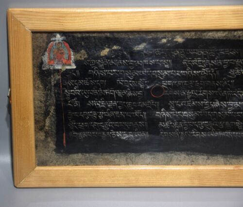 Real Rare Tibetan 1600s Old Antique Buddhist Silvered Sutra Lection Manuscript - Picture 11 of 14