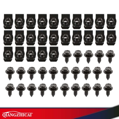 50-Piece Fender Bolt & U-Nut Kit – 5/16-18 X 7/8 With 3/4 Washer, 1/2 Hex Head – Black