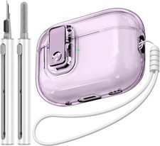 Clear Case for AirPods Pro 2nd/1st Generation with Purple-B1