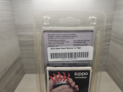 Scaldamani Zippo da esterno ricaricabile 12 ore nero vintage nuovo con etichette RARO - Foto 10 di 11