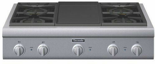 Thermador Pro 36 Stainless Gas Rangetop With Griddle Pcg364gd