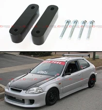 For 1988-2000 Honda Civic EG EK EM Black Motor Swap Hood Vent Riser Spacer X 2 