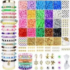3400 Pcs Clay Beads Bracelet Making Kit, Friendship Bracelet Kit for Jewelry