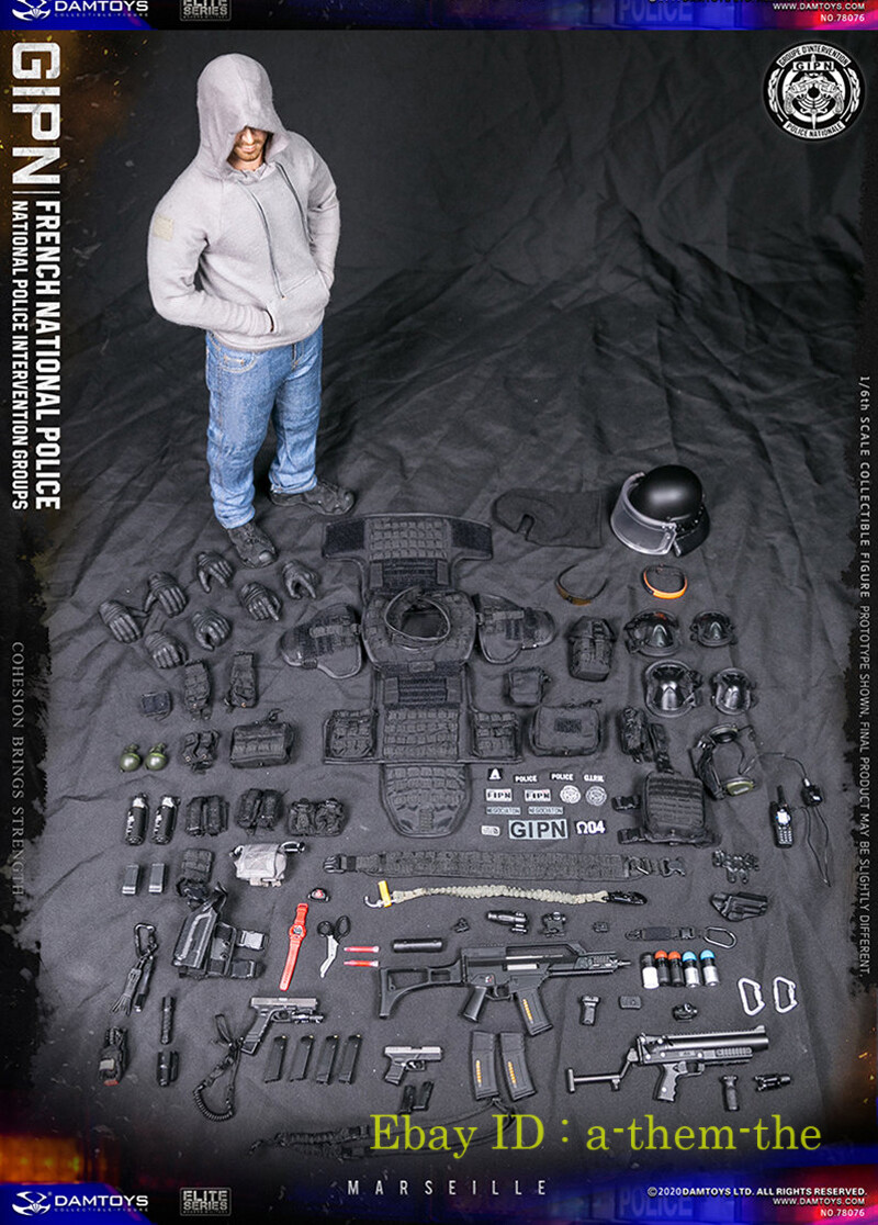 Stock 1/6 DAM 78076 French National Police GIPN Marseille Figure