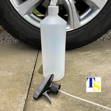 6 x 1000ml 1L Plastic Bottle + SPRAY (HDPE Natural semi-transparent -home garage