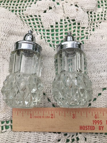 crystal salt and pepper shakers vintage cut glass