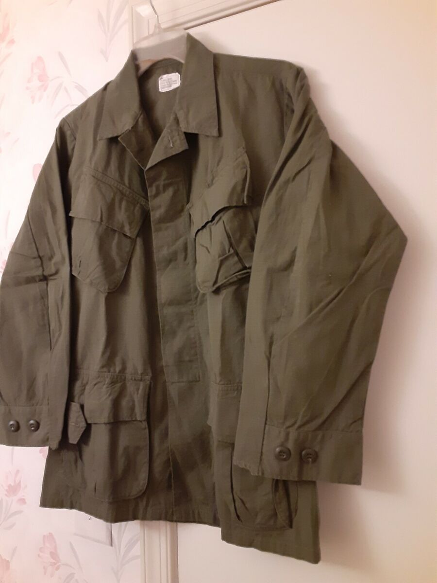 Original US OD Vietnam Ripstop Poplin Jungle Jacket X Small Short