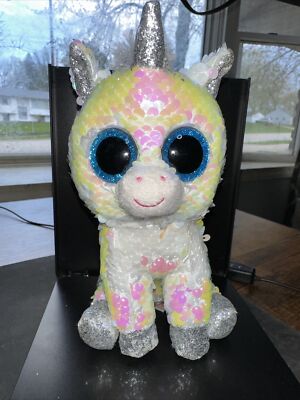 TY FLIPPABLES DIAMOND the Unicorn Changing Sequins 6'' Cute Rare Shiny Sparkles
