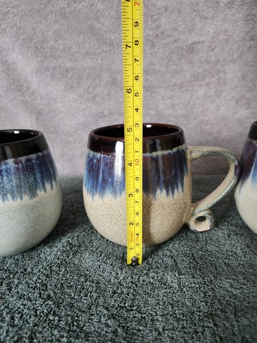 Set di 4 tazze da caffè grandi Meritage Lexington marrone chiaro blu 20 once - Foto 8 di 9