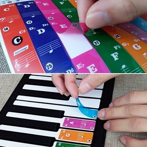 Color-Piano-Stickers-for-49-61-76-88-Key-Keyboards-Transparent-and-Removable