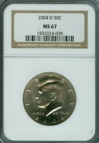 2004 D KENNEDY HALF DOLLAR NGC MS67 2ND FINEST REGISTRY  *