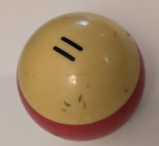 Vtg Red Stripe Pool Ball 11 - Black Number - Unbranded Billiard Replacement