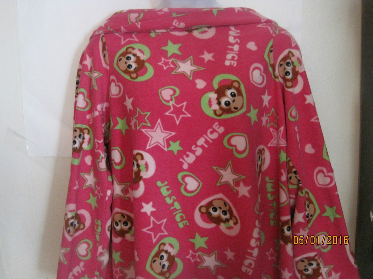 JUSTICE Snuggie Blanket pink monkey Novelty Flame Resistant Girls