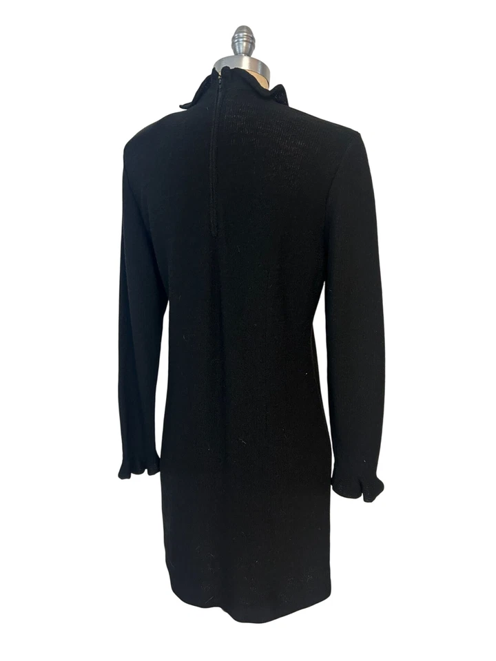 Vestido Steve Fabrikant Vintage Negro Mezcla Lana Botones Dorados Mediano Foto 3 de 4