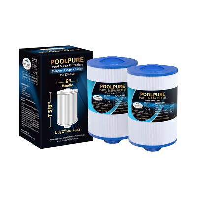 POOLPURE 6CH-940 Spa Filter Replaces PWW50P3(1 1/2'' Coarse Thread), 817-0050,...