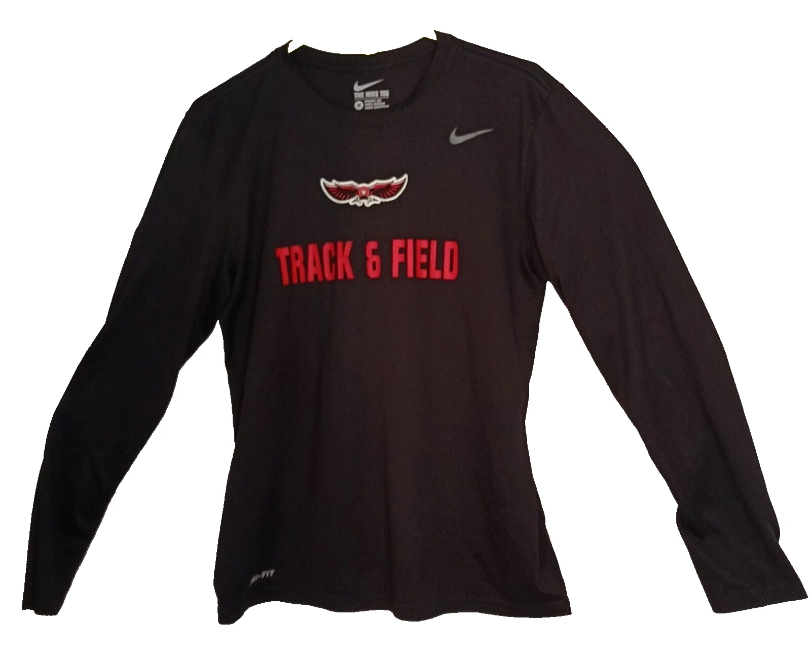 Pre-owned Men's DRI-FIT LS Black NIKE TRACK AND FIELD Running Shirt M