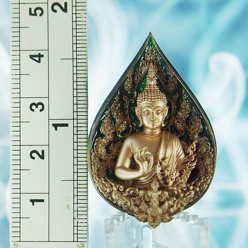 Thai Amulett Phra Kring Buddhasilp Wimuttisuk Nawa grün Pim Lek Wat Thammasala - Bild 2 von 14