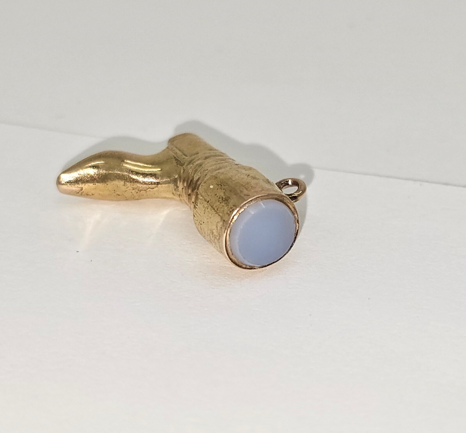 ANTIQUE 14K SOLID GOLD CHALCEDONY EQUESTRIAN FOX … - image 2