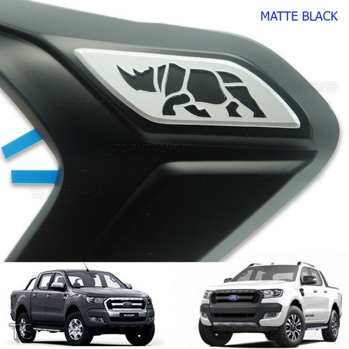 Fitt Black Front Head Lamp Lights Cover Rhino Ford Ranger T6 Px2 Mk2 2015 16 17 - Picture 8 of 10