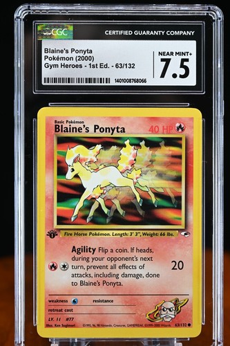 Blaine's Ponyta (1st Edition) graded CGC 7.5 for sale on eBay