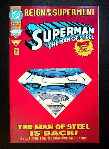 Superman: The Man of Steel #22 (Collector's Edition) Zustand 1-, mit Poster!