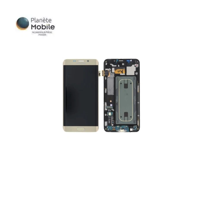 Original Ecran LCD Sur Chassis Or pour Samsung Galaxy S6 Edge + G928 US Version - Photo 1/1