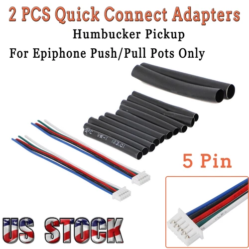 2 × Quick Connect Adapters For Epiphone Push Pull Pot Pickup Connector Pro Wire