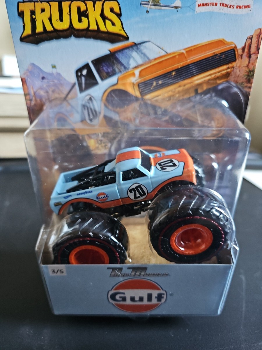 Hot Wheels 1:64 Scale Pure Muscle Gulf 3/5 Monster Trucks
