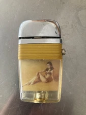 Rare Vintage Scripto Vu Lighter Sexy Pinup Girl 