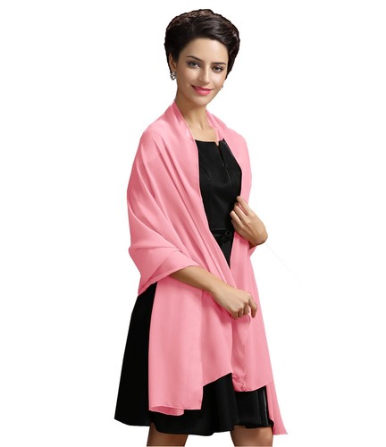 Plain Chiffon Neck Scarf Lightweight Sheer Wrap Shawl Wedding Party - Picture 8 of 13