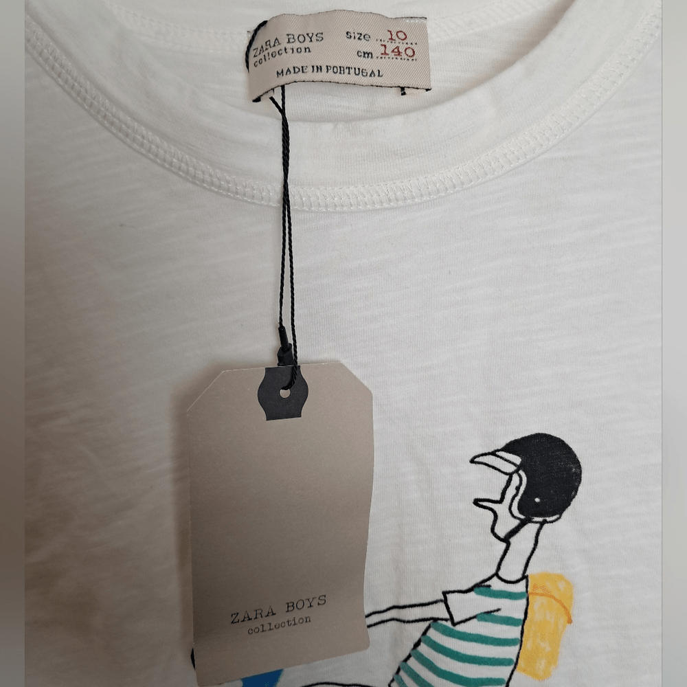 ZARA Kids White Basic T-Shirt T-shirt - 'No Rules When