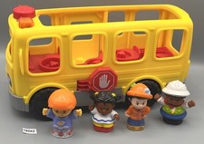 Little People School Bus & Figures SIT WITH ME Fisher Price LIGHTS & SOUND WORK