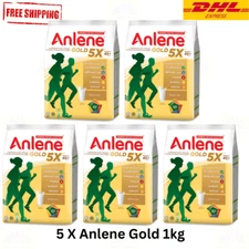 5 X Anlene Gold 5X Milk Powder 1kg Adult 45+ Years Old Or Older