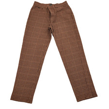 VTG Lauren Ralph Lauren Pants Womens 12 Brown Houndstooth Stretch Trousers Polo
