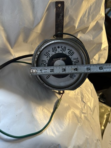 VINTAGE Rat-rod Round Antique AUTO METER SPEEDOMETER Rare Old CAR PART Cable - Picture 16 of 17