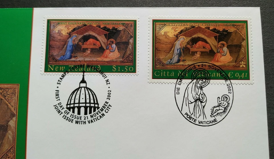 2002 New Zealand Joint Issue Vatican City 2v Stamps FDC - Image 2 of 3