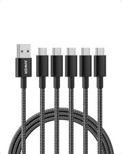 Anker USB C Cable, [5-Pack, 6ft] Premium Nylo...