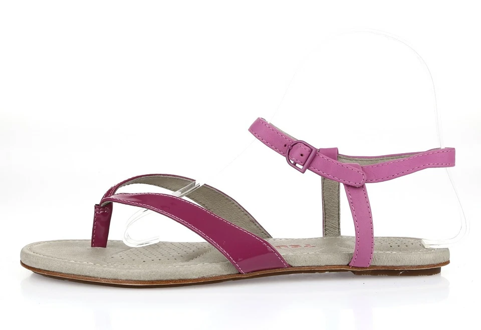 女式 TSUBO 浅紫色皮革扣踝带平底凉鞋 8 码 — 第 2/4 张图片