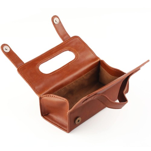 Mens Portable Shaving Toiletry Bag Small Size Leather Toiletry Bag Brown Black - Picture 11 of 19