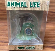 Animal Life Dolphin Riding Wave Mini Clock Figurine Ocean Aquatic Surf Ocean