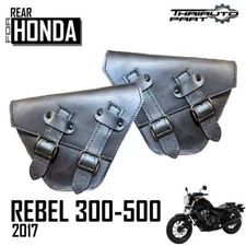 Multipurpose Leather Bag Black For Honda Rebel CMX 300 500 2017-2024