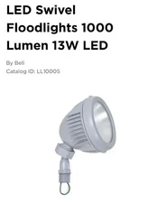 (C) Hubbell Bell LL1000S LED Swivel Floodlight 1000 Lumen 13W Die-Cast 120V 3R⚡️