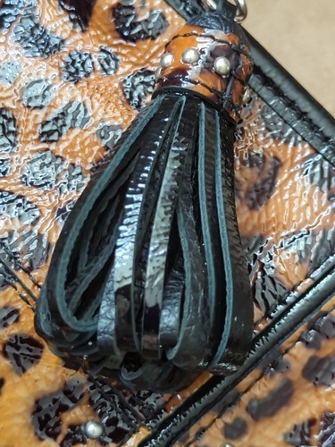 Brighton Leopard Animal Print Patent Leather Hobo Crossbody Shoulder Bag Purse - Bild 10 von 20