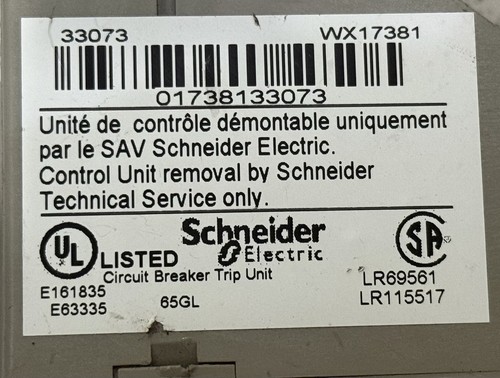 SCHNEIDER ELECTRIC MICROLOGIC 6.0A 33073 DIGITAL CIRCUIT BREAKER TRIP UNIT RELAY - Picture 9 of 9