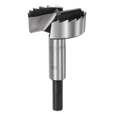 Forstner Drill Bit 1-31/32"(50mm) Carbon Steel Triangle Shank Wood Drilling Bit