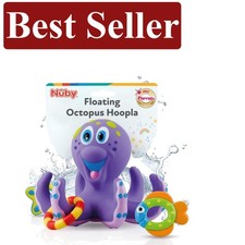 Mold-Free Floating Octopus Bath Toy with 3 Rings - Fine Motor Skills Development