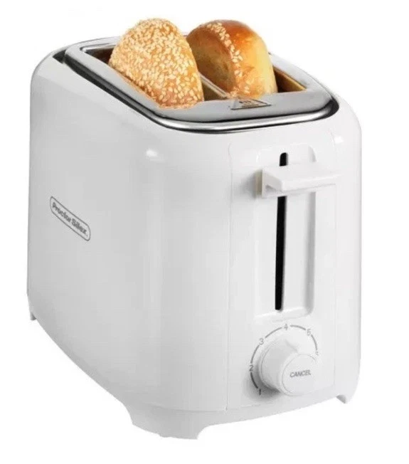 Tostadora de 2 rebanadas Proctor Silex - Blanca: Tostadora de pan compacta, 700 W, plástico Foto 2 de 4