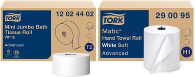 Premium Mini Jumbo Toilet Paper & Soft Hand Towel Roll Combo Pack