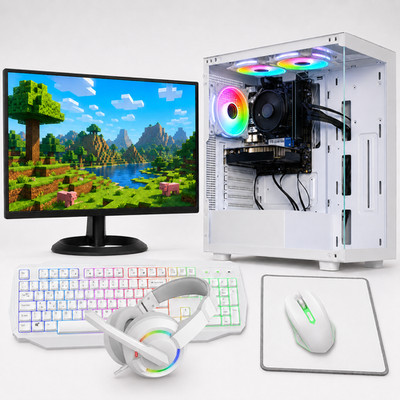 Weißer Gaming PC Computer Bundle Intel 6. Gen 16GB 480GB SSD GTX 750 Ti Win 11